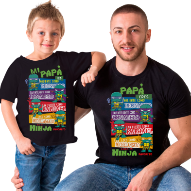 Pack camisetas papá e hijos TORTUGAS NINJA