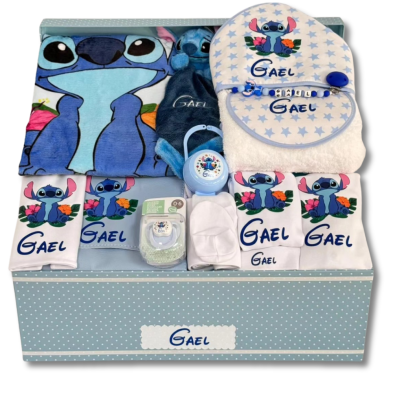 Canastilla personalizada STITCH AZUL Mod. 1