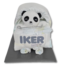 Cochecito de pañales GRIS doudou oso panda