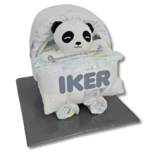 Cochecito de pañales GRIS doudou oso panda