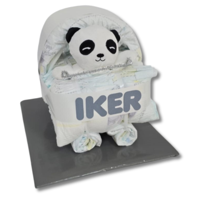 Cochecito de pañales GRIS doudou oso panda