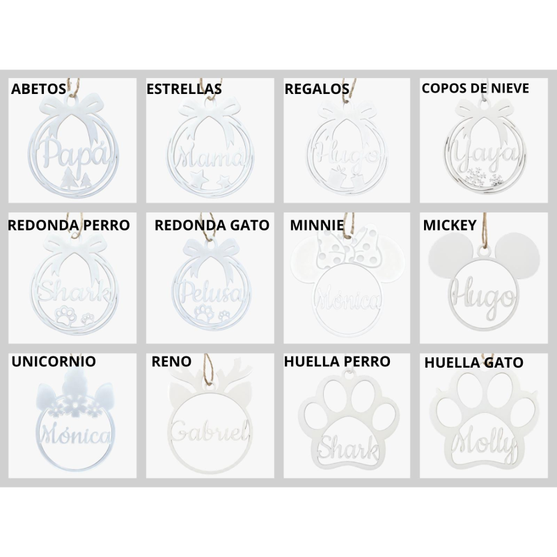 Bolas de Navidad METACRILATO BLANCO