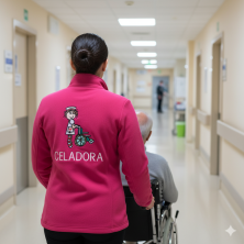 Polar Mujer CELADORA MEDIAS RAYAS bordado