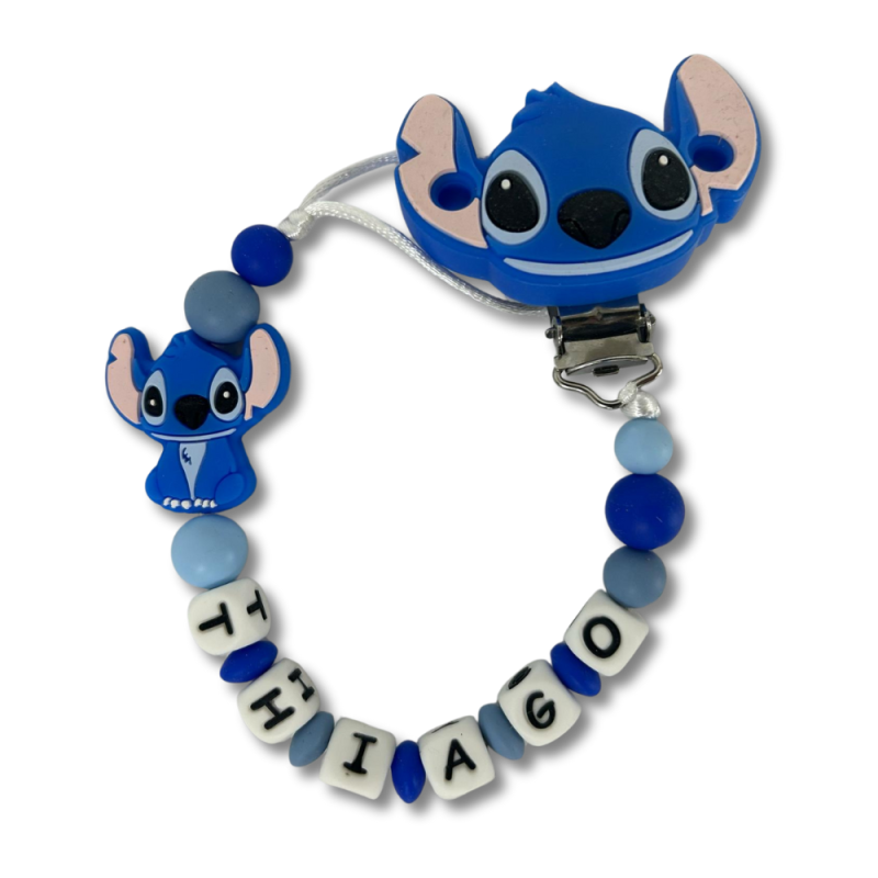 Sujetachupetes silicona STITCH AZUL