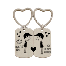 Pack 2 llaveros anilla corazón  - CADA PASO QUE TU DES - GAYS CHICOS
