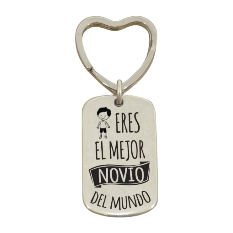 LLAVERO ANILLA CORAZÓN - MEJOR NOVIO DEL MUNDO