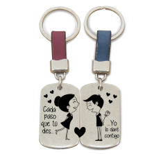 Pack 2 llaveros CUERO  - CADA PASO QUE TU DES