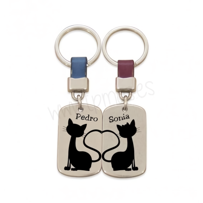 Pack 2 llaveros CUERO  - GATITOS