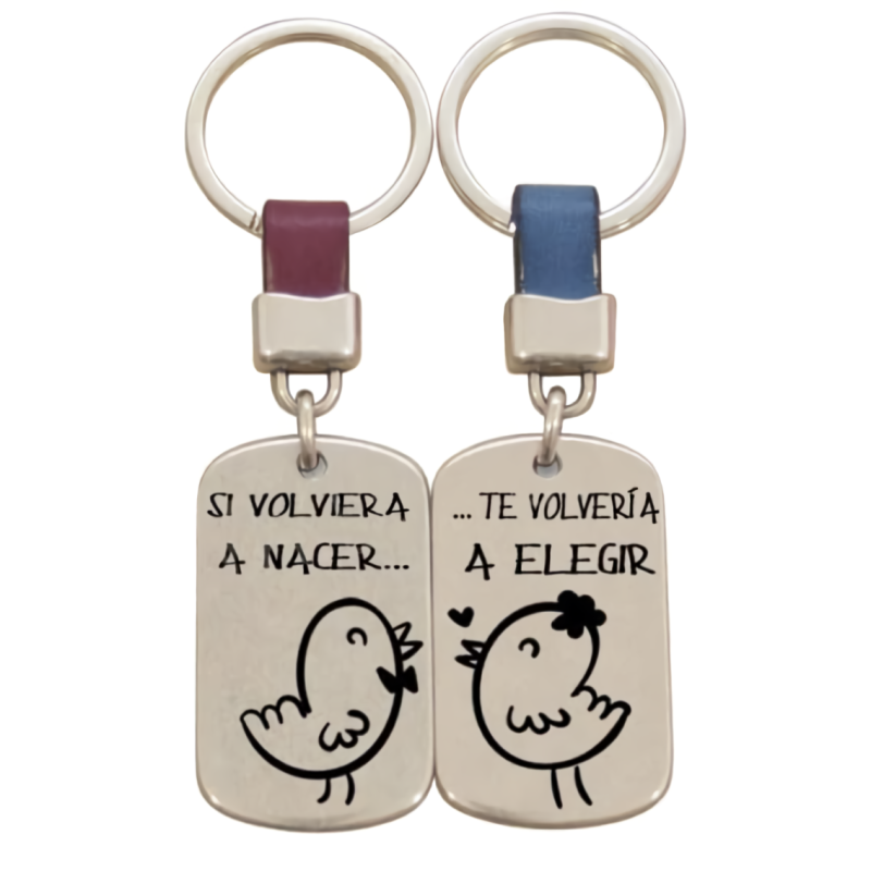 Pack 2 llaveros CUERO  - SI VOLVIERA A NACER