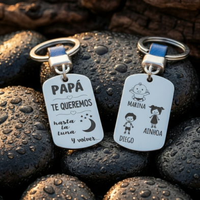 Llavero cuero  - TE QUEREMOS HASTA LA LUNA