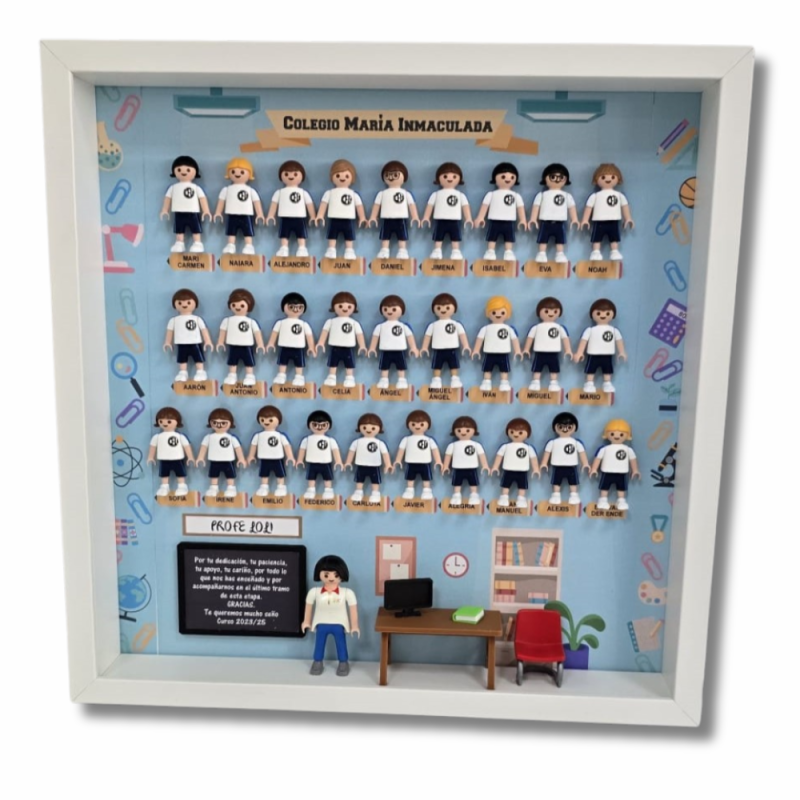 Cuadro PLAYMOBIL Mod. UNIFORME -GRACIAS PROFE