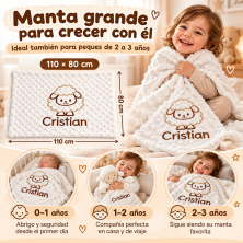 🐏 Cesta regalo con manta y doudou a juego