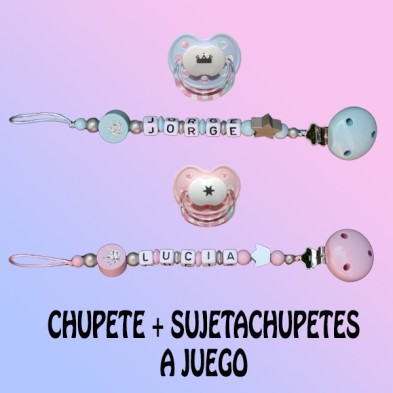 Chupete y Sujetachupetes a juego