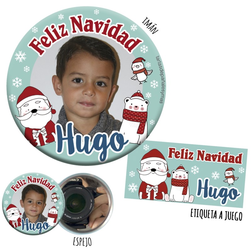 IMÁN O ESPEJO personalizado con foto - NAVIDAD