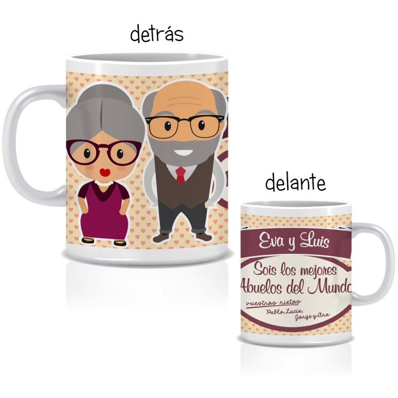 Taza abuelos + Caja regalo