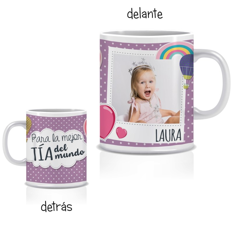 Taza MEJOR TÍA DEL MUNDO + Caja regalo