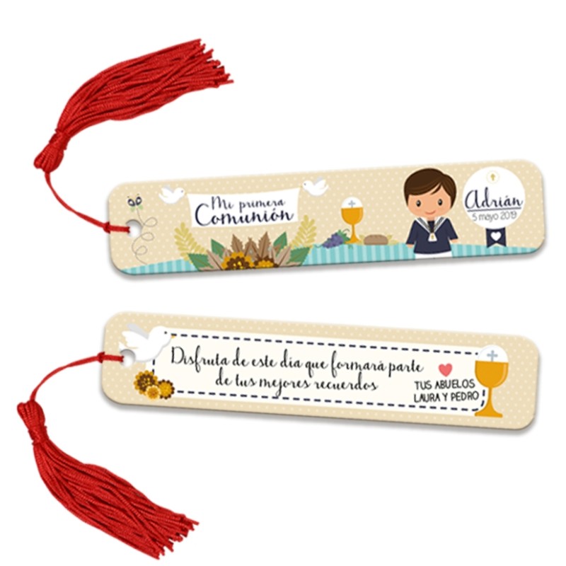 Marcapáginas personalizado COLOR - COMUNIÓN NIÑO