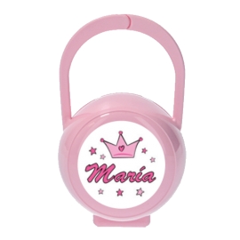 Portachupetes personalizado rosa princesa