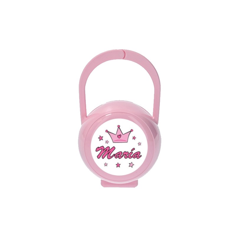 Portachupetes personalizado rosa princesa