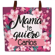 Bolso polipiel MAMÁ TE QUEREMOS MORADO