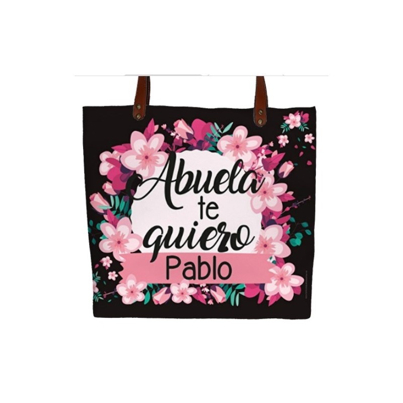 Bolso polipiel ABUELA TE QUEREMOS NEGRO