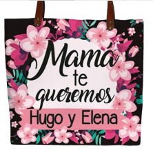 Bolso polipiel MAMÁ TE QUEREMOS NEGRO