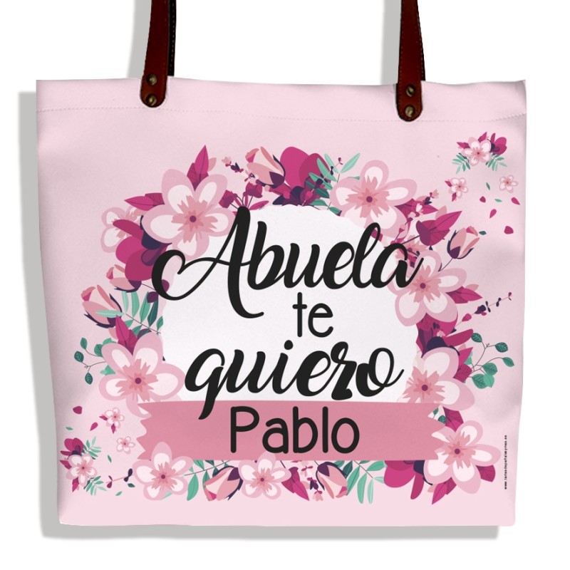 Bolso polipiel ABUELA TE QUEREMOS ROSA