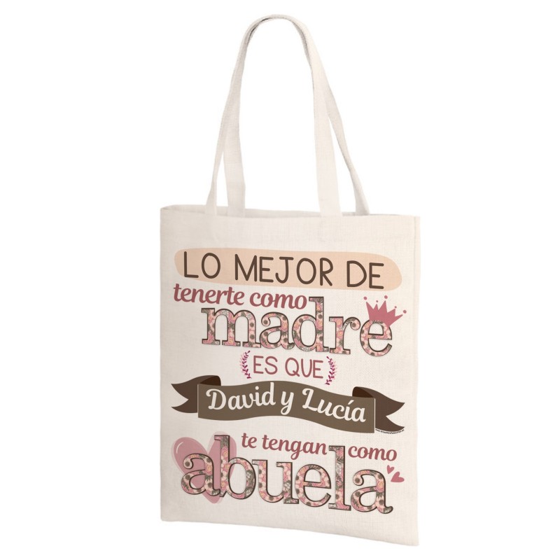 Bolsa de lino - LO MEJOR DE TENERTE COMO MADRE