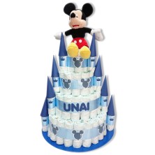 Tarta Castillo 4 pisos AZUL Mickey