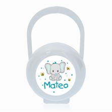 Portachupetes personalizado blanco elefante