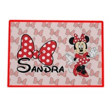 Mantel hule individual personalizado - MINNIE ROJA