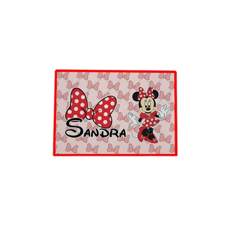 Mantel hule individual personalizado - MINNIE ROJA