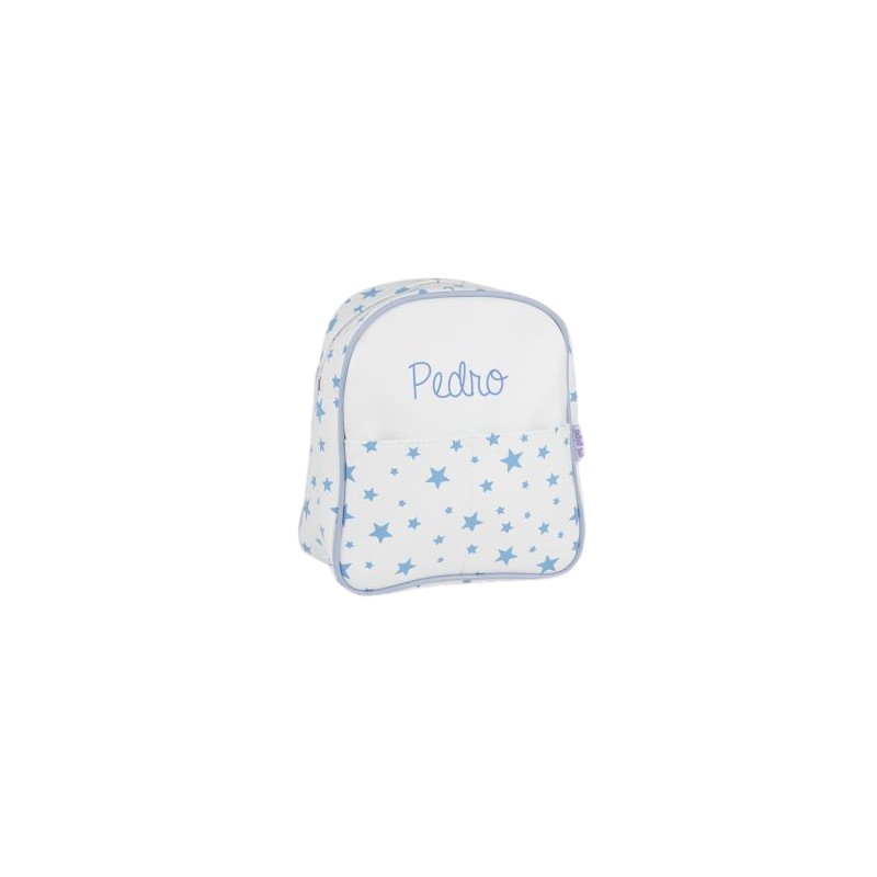 Mochila polipiel estrellitas Azul