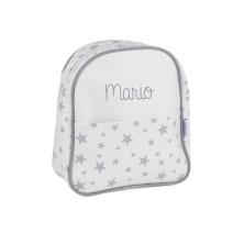 Mochila polipiel estrellitas Gris