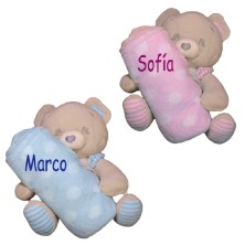 Peluche manta oso gris