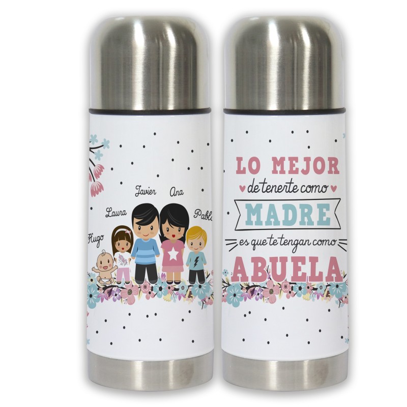 Termo personalizado LO MEJOR DE TENERTE - ABUELA Y NIÑOS