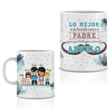 Taza personalizada LO MEJOR DE TENERTE - ABUELO Y NIÑOS