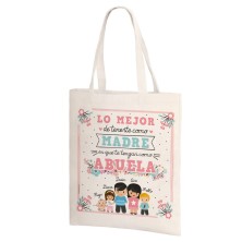 Bolsa de lino LO MEJOR DE TENERTE - ABUELA Y NIÑOS