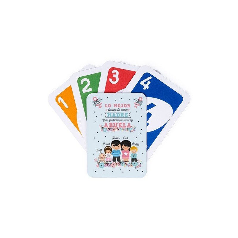 Juego de cartas UNO - LO MEJOR DE TENERTE - ABUELA Y NIÑOS