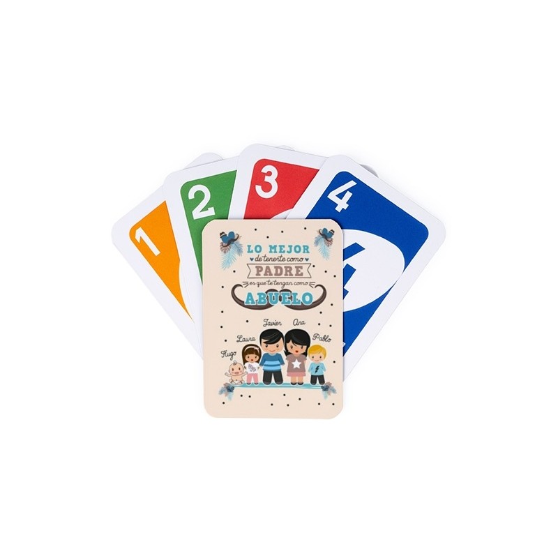 Juego de cartas UNO - LO MEJOR DE TENERTE - ABUELO Y NIÑOS