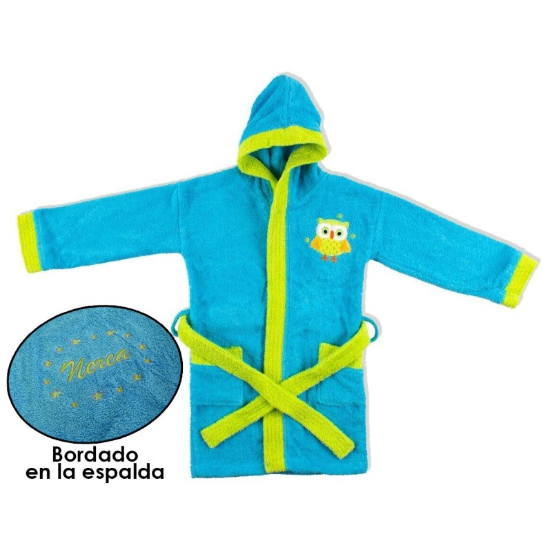 Albornoz personalizado AZUL / PISTACHO Albornoz personalizado AZUL / PISTACHO