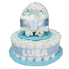 Tarta Cochecito 1 piso AZUL doudou básico