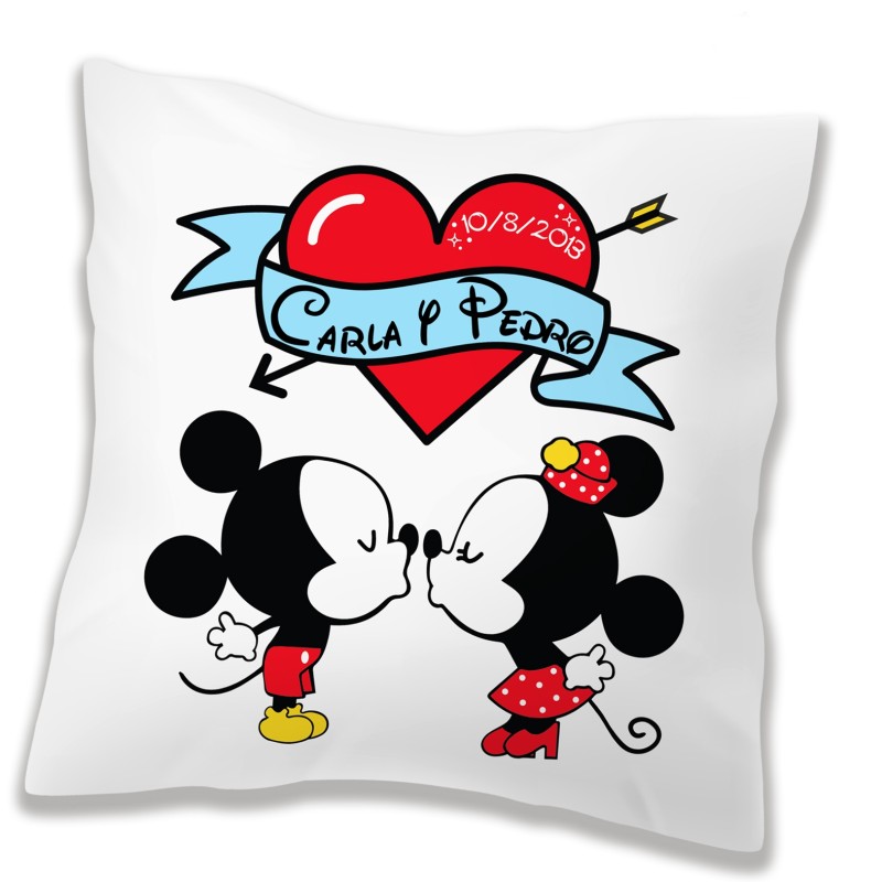 Cojín personalizado SAN VALENTÍN - MICKEY Y MINNIE