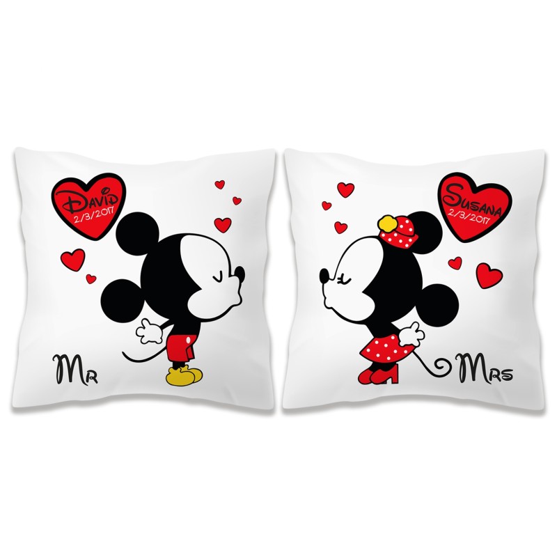 Pack cojines personalizado - MICKEY Y MINNIE