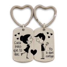 Pack 2 llaveros anilla corazón  - CADA PASO QUE TU DES