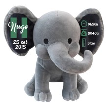 Peluche natalicio elefante gris