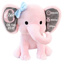 Peluche natalicio elefante rosa