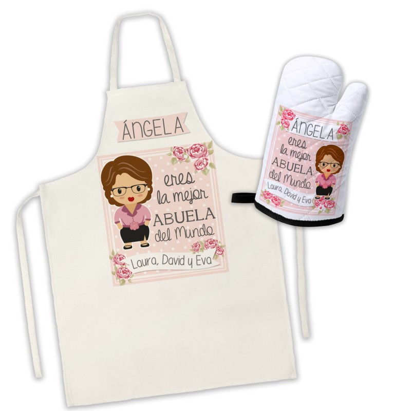 Delantal y manopla personalizada - ABUELA JOVEN