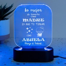 Lámpara LED personalizada LO MEJOR DE TENERTE COMO MADRE