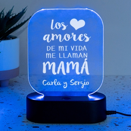 Lámpara LED personalizada LOS AMORES DE MI VIDA